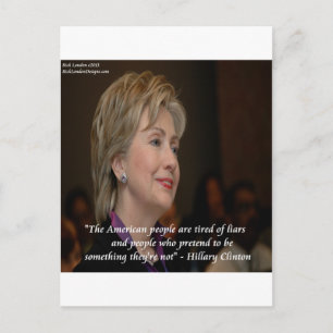 Hillary Clinton Amerikaner sind müde Zitat Postkarte