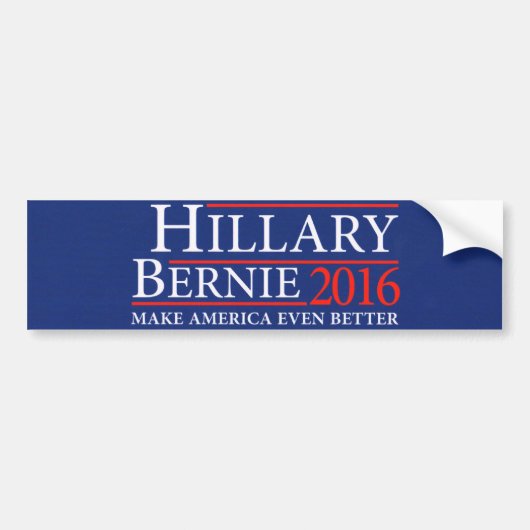 Hillary Clinton Bernie Sanders Autoaufkleber 2016 (Vorne)