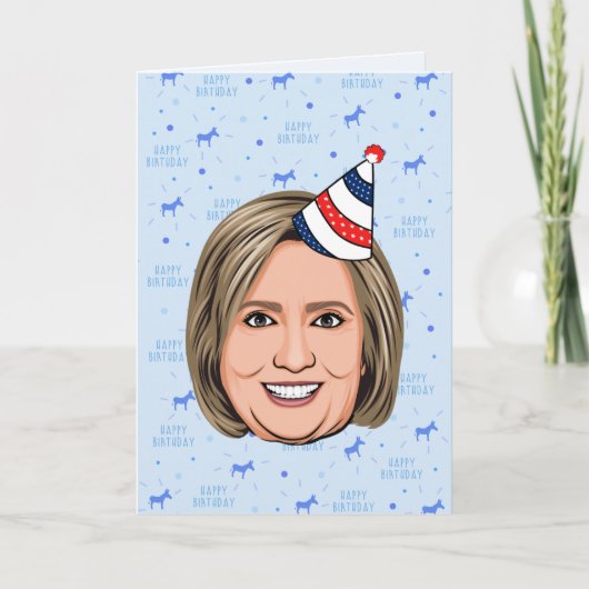 HILLARY CLINTON BIRTHDAY KARTE (Vorderseite)