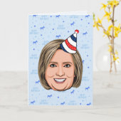 HILLARY CLINTON BIRTHDAY KARTE (Gelbe Blume)