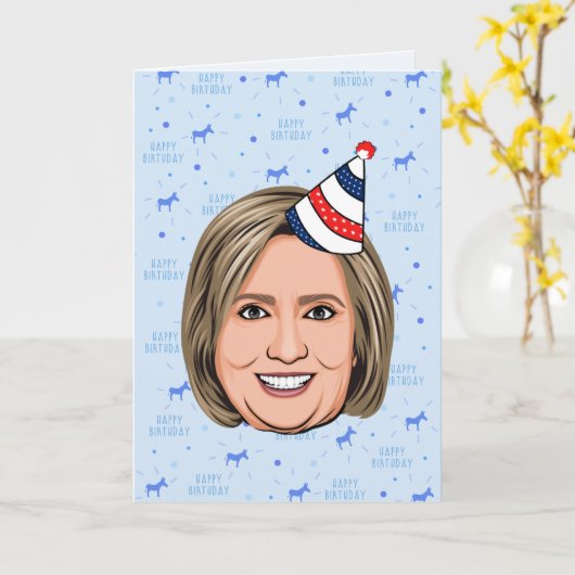 HILLARY CLINTON BIRTHDAY KARTE (Gelbe Blume)