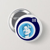 Hillary Clinton: blaue Blasen: Button (Vorne & Hinten)