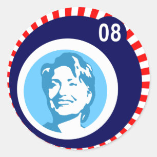Hillary Clinton: blaue Blasen: Runder Aufkleber