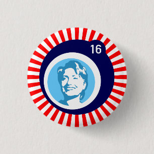 hillary clinton blaueBlase roteStrahlen Button