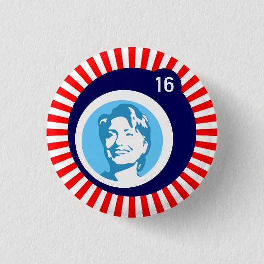 hillary clinton blaueBlase roteStrahlen Button (Vorderseite)