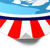 hillary clinton blaueBlase roteStrahlen Poster (Ecke)