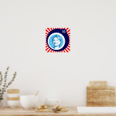 hillary clinton blaueBlase roteStrahlen Poster (Küche)