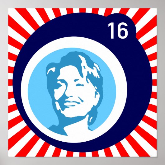 hillary clinton blaueBlase roteStrahlen Poster (Vorne)