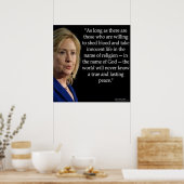Hillary Clinton & Blood/Religions Zitat Poster (Küche)