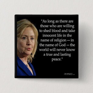 Hillary Clinton Blut Religion Zitat Button