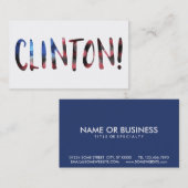 Hillary Clinton bokeh Visitenkarte (Vorne/Hinten)