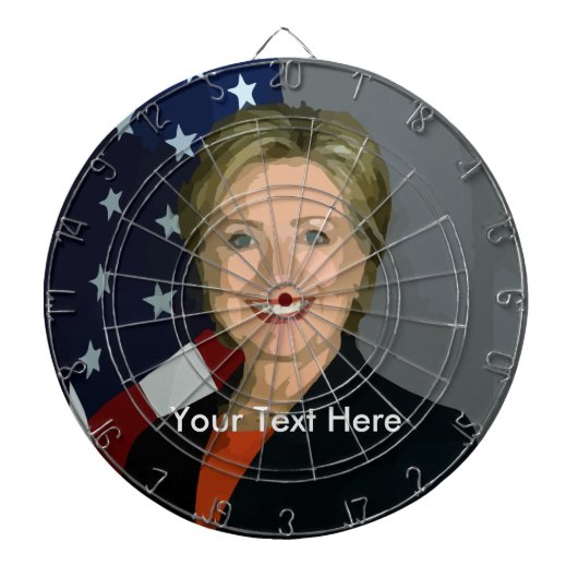 Hillary Clinton Custom Metal Cage Dartboard Dartscheibe (vorne)