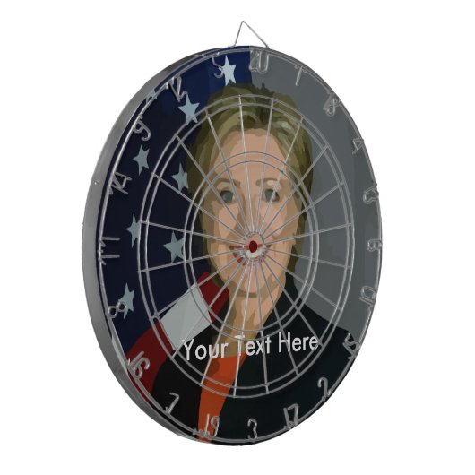Hillary Clinton Custom Metal Cage Dartboard Dartscheibe (Vorderseite Links)