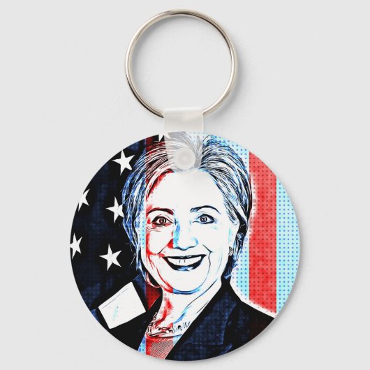 Hillary Clinton Digital Pop Art Key Chain Schlüsselanhänger (Vorderseite)