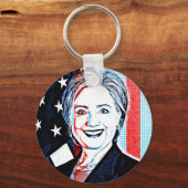 Hillary Clinton Digital Pop Art Key Chain Schlüsselanhänger (Vorderseite)