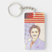 Hillary Clinton Digital Pop Art Key Chain Schlüsselanhänger (Vorderseite)