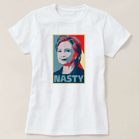Hillary Clinton eine eklige Frau? Abstimmung eklig T-Shirt (Design vorne)