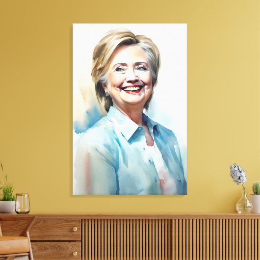 Hillary Clinton FFFA [Famous Figures Fine Art] Leinwanddruck (Insitu (Wohnzimmer))
