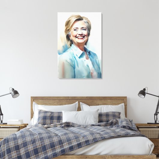 Hillary Clinton FFFA [Famous Figures Fine Art] Leinwanddruck (Insitu (Schlafzimmer))