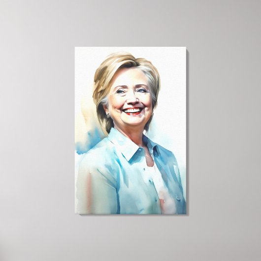 Hillary Clinton FFFA [Famous Figures Fine Art] Leinwanddruck (Vorderseite)