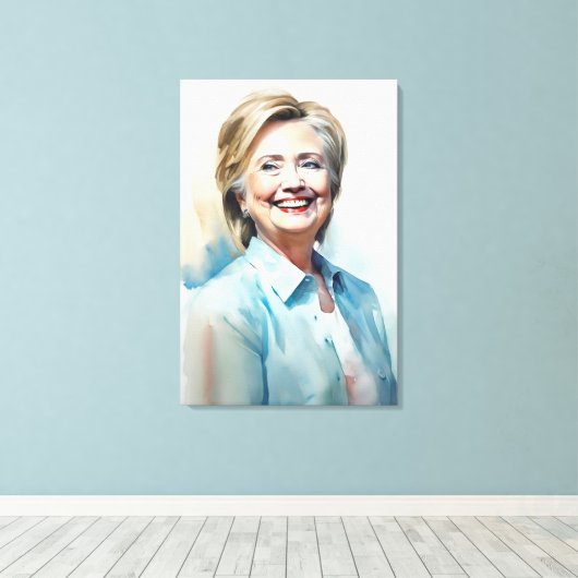Hillary Clinton FFFA [Famous Figures Fine Art] Leinwanddruck (Insitu (Holzboden))