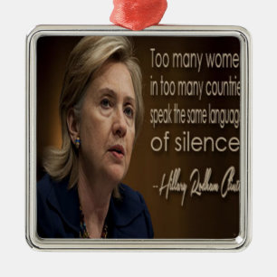 Hillary Clinton Frauen R Anonymous Geschenke & T-S Silbernes Ornament
