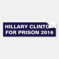 Hillary Clinton für Gefängnis-Autoaufkleber-Auto