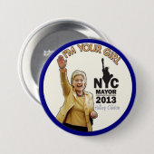 Hillary Clinton für NYC Bürgermeister 2013 Button (Vorne & Hinten)