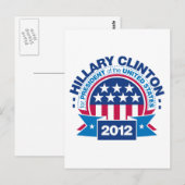 Hillary Clinton für Präsident 2012 Postkarte (Vorne/Hinten)