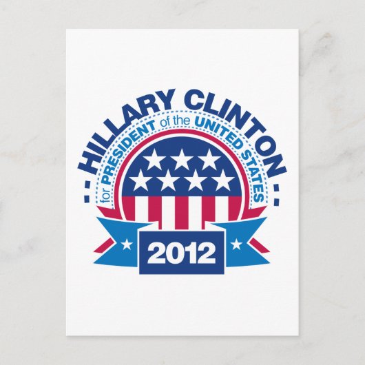 Hillary Clinton für Präsident 2012 Postkarte (Vorderseite)