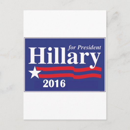 Hillary Clinton für Präsident 2016 Postkarte (Vorderseite)