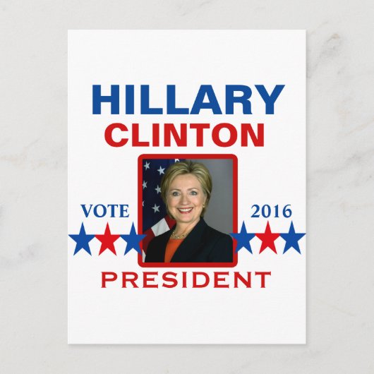 Hillary Clinton für Präsident 2016 Postkarte (Vorderseite)