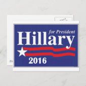 Hillary Clinton für Präsident 2016 Postkarte (Vorne/Hinten)