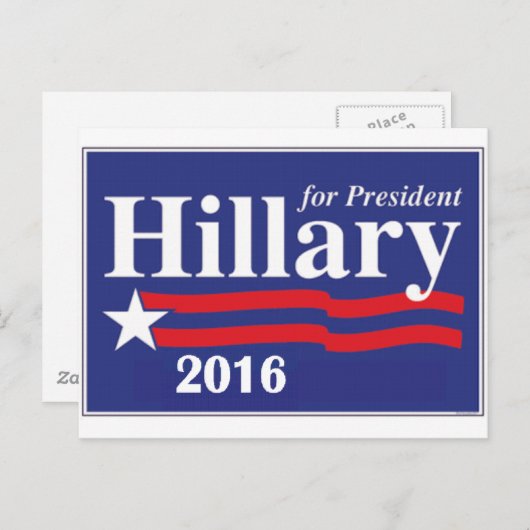 Hillary Clinton für Präsident 2016 Postkarte (Vorne/Hinten)