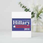 Hillary Clinton für Präsident 2016 Postkarte (Stehend Vorderseite)
