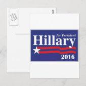 Hillary Clinton für Präsident 2016 Postkarte (Vorne/Hinten)