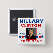 Hillary Clinton für Präsident 2024 Pinback Button (Vorne & Hinten)