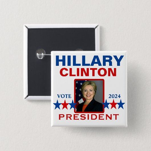 Hillary Clinton für Präsident 2024 Pinback Button (Vorne & Hinten)