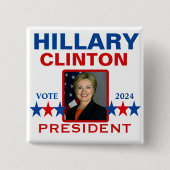 Hillary Clinton für Präsident 2024 Pinback Button (Vorderseite)