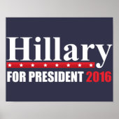 Hillary Clinton für Präsident Poster (Vorne)