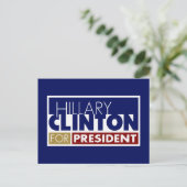 Hillary Clinton für Präsident V1 Postkarte (Stehend Vorderseite)