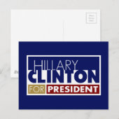 Hillary Clinton für Präsident V1 Postkarte (Vorne/Hinten)