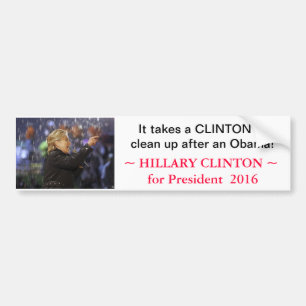 Hillary Clinton für Präsidenten 2016 - Autoaufkleber