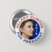 Hillary Clinton für Präsidenten 2016 Button (Vorne & Hinten)