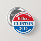 Hillary Clinton für Präsidenten 2016 Button (Vorne & Hinten)