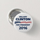 Hillary Clinton für Präsidenten 2016 Button (Vorne & Hinten)