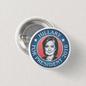 Hillary Clinton für Präsidenten 2016 Button (Vorne & Hinten)