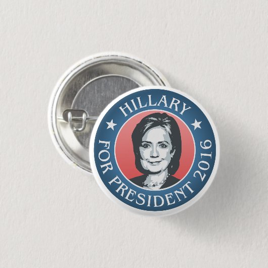 Hillary Clinton für Präsidenten 2016 Button (Vorne & Hinten)