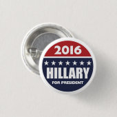 Hillary Clinton für Präsidenten 2016 Button (Vorne & Hinten)