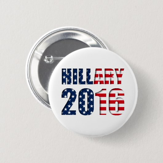Hillary Clinton für Präsidenten 2016 Knopf Button (Vorne & Hinten)